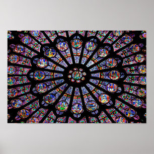 Poster Cathédrale Notre-Dame du Colorful Stained