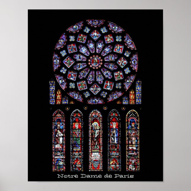 Poster Cathédrale Notre-Dame Rose Nord (Devant)