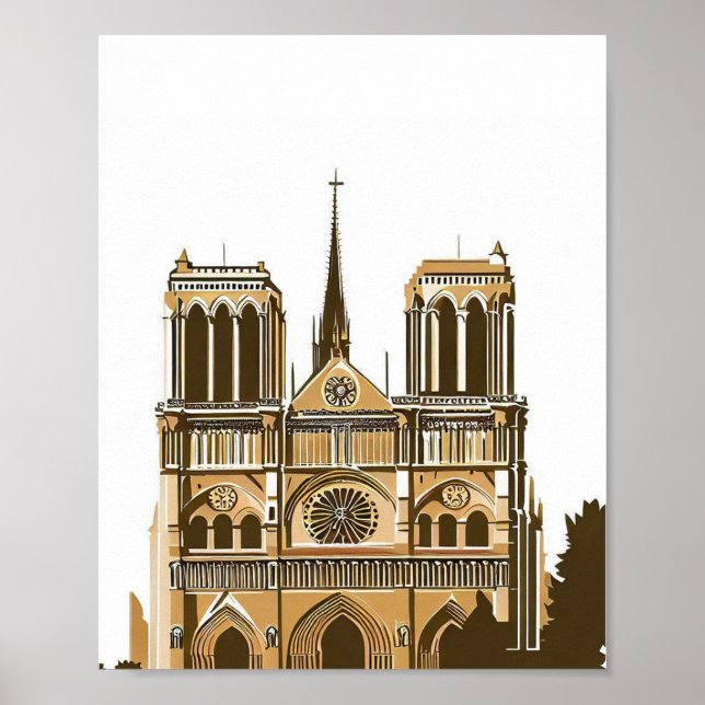 Poster Cathédrale Notre-Dame Spier, Paris France (Devant)