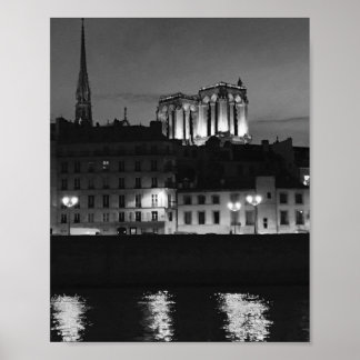 Poster Cathédrale Notre-Dame sur l'affiche de la Seine