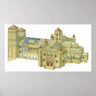 Poster Cathédrale romane de Saint-Jacques-de-Compostelle.