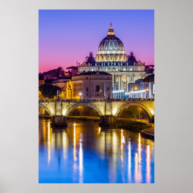 Poster Cathédrale Saint-Pierre Cité du Vatican Rome crépu (Devant)