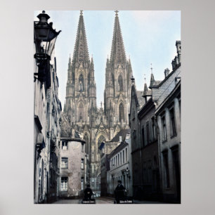 Poster Cathédrale Saint-Pierre de Cologne Allemagne 1910