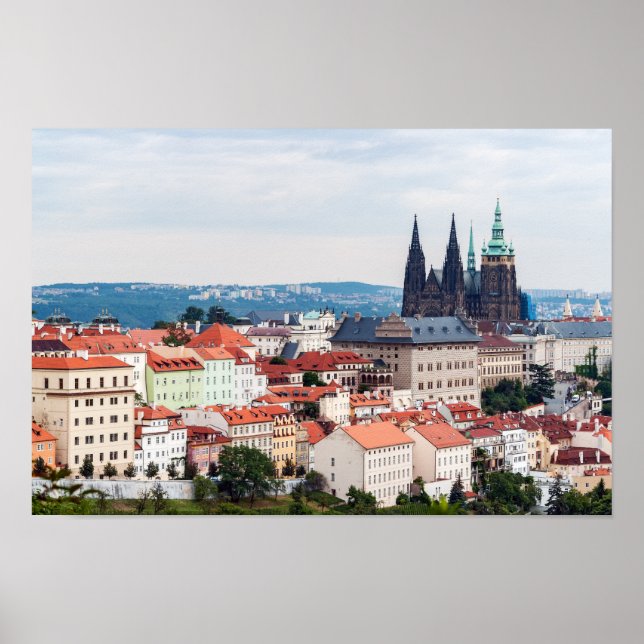 Poster Cathédrale Saint-Vitus et Cityscape de Prague - Tc (Devant)