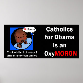 Poster Catholiques pour Obama OxyMoron