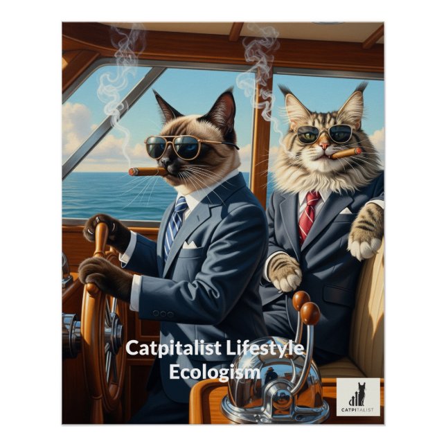 Poster Catpitalist Ecologism : Parce que les yachts écolo (Devant)