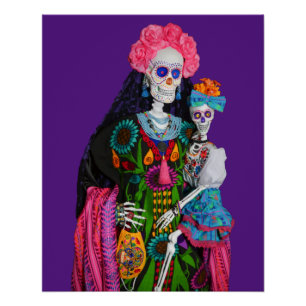 Poster Catrina et la Journée de l'enfant du crâne de sucr