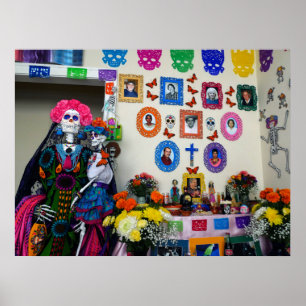 Poster Catrina Mère et Enfant Ofrenda