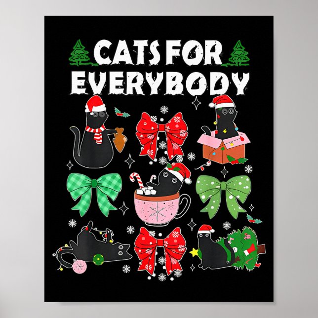 Poster Cats For Everybody Christmas Cat Funny Xmas Women  (Devant)