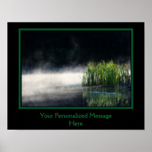 Poster Cattails Et Mist Sur Des Mots Personnalisés En Éta