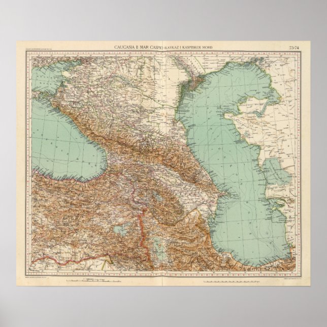 Poster Caucasia 7374, Mer Caspienne (Devant)