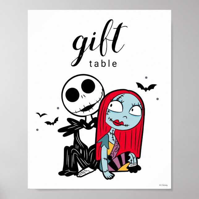 Poster Cauchemar avant Noël Anniversaire Carte Table (Devant)