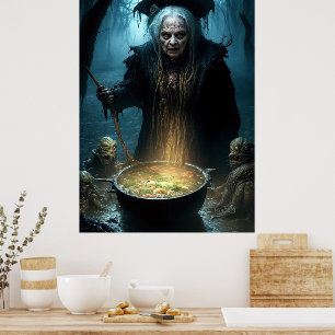 Poster Cauldron De Sorcière Halloween À La Soupe