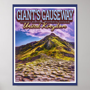 POSTER CAUSEWAY DU GÉANT - ANTRIM NORTHERN IRLANDE UK