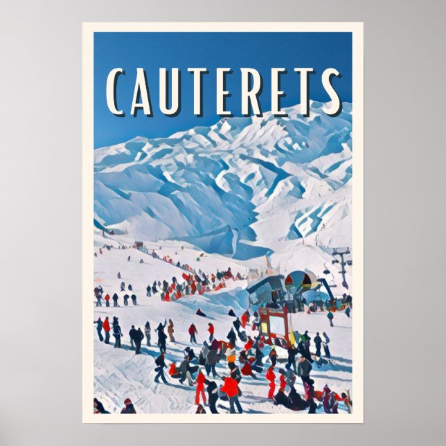 Poster Cauterets Station de ski (Devant)
