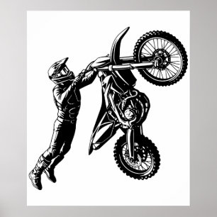 Poster Cavalier de moto cross