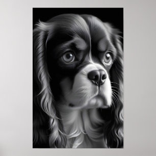 Poster Cavalier King Charles Dog Cute Portrait de animal
