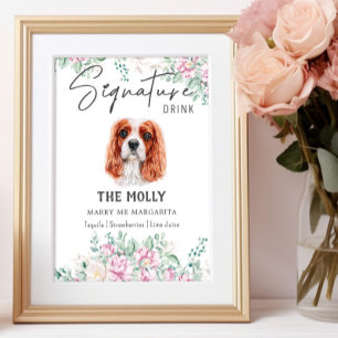 Poster Cavalier King Charles Signature Chien Signet boiss