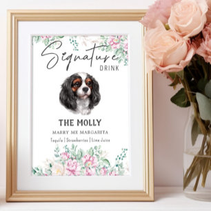 Poster Cavalier King Charles Signature Chien Signet boiss