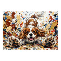 Cavalier King Charles Spaniel Art éclaboussure de