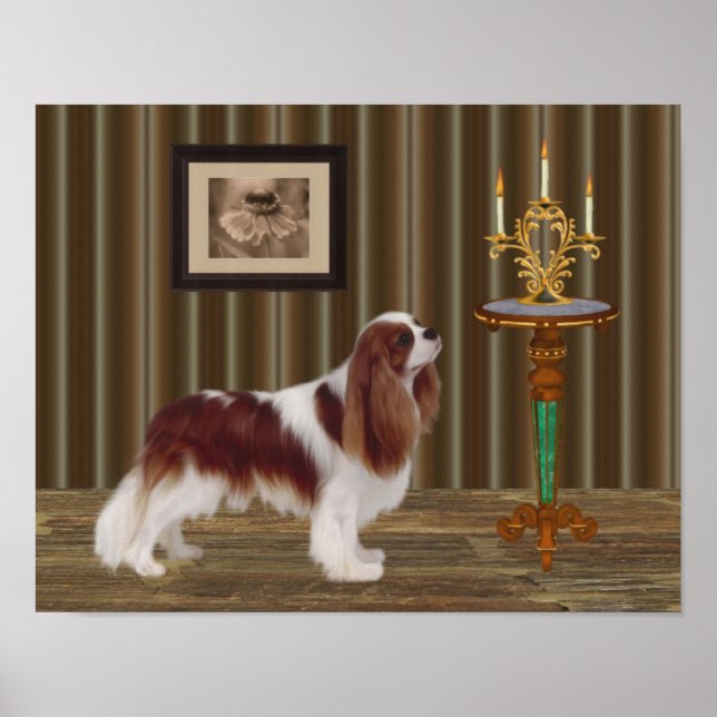 Poster Cavalier King Charles Spaniel Chien Art (Devant)