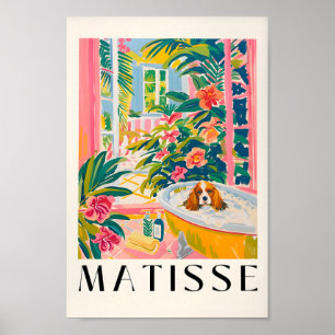 Poster Cavalier King Charles Spaniel Dans La Baignoire, B