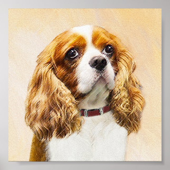Poster Cavalier King Charles Spaniel Peinture originale (Devant)