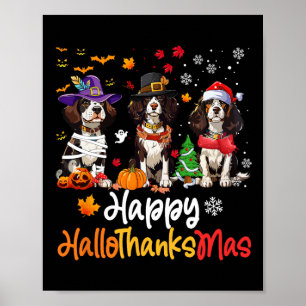 Poster Cavalier Roi Charles Chien espagnol Halloween Chri