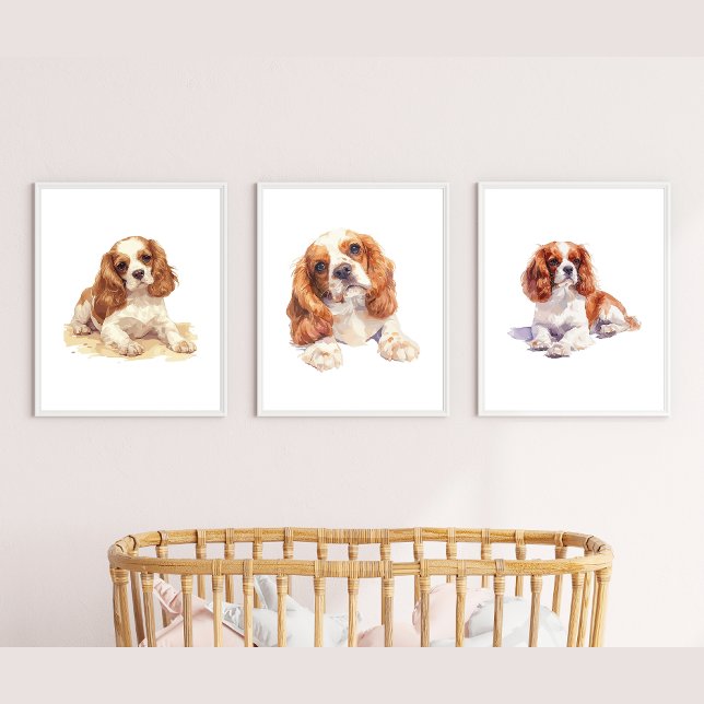 Poster Cavalier Spaniel, Puppy Nursert Imprimer (Créateur téléchargé)