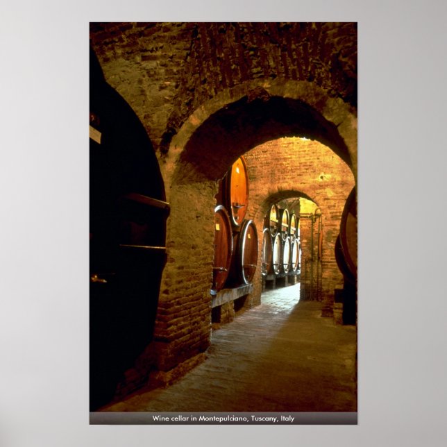 Poster Cave à vin en Montepulciano, Toscane, Italie (Devant)