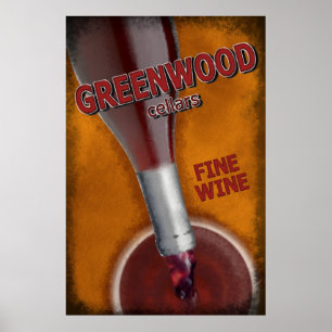 Poster Caves de Greenwood - vin fin