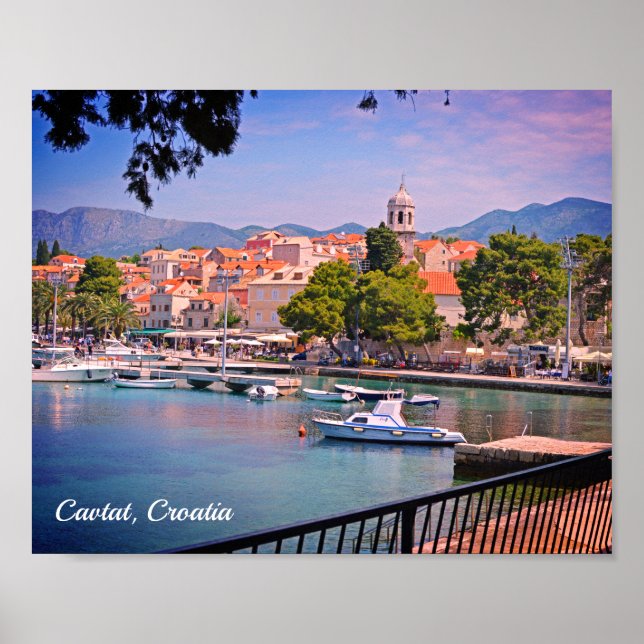 Poster Cavtat, Croatie vue sur la ville (Devant)