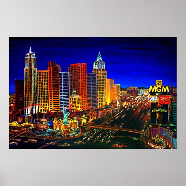 Poster CBjork Las Vegas Cityscape Hotel Casinos (Devant)