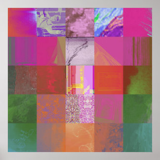 Poster CD1FE646 Abstrait Motif de Grille d'Art de Glitch 