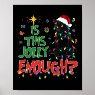 Poster Ce Jolly Assez Chat Noir Joyeux Arbre de Noël L
