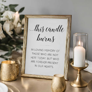 Poster Ce mariage commémoratif à la bougie qui brûle