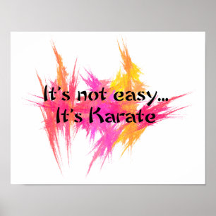 Poster Ce n'est pas facile - Karaté Rose Orange