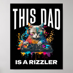 Poster Ce papa a Rizz Cool Dj Cat Rizzler Papa Fête des P