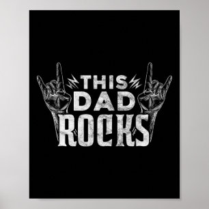 Poster Ce papa déchire Rock N Roll Heavy Metal Fête des P