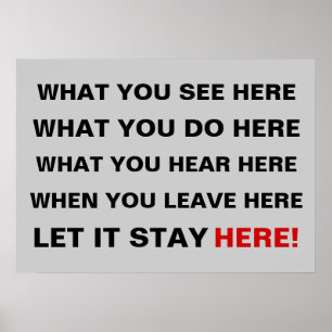 Poster Ce que vous voyez ici, ce que vous faites ici, ce