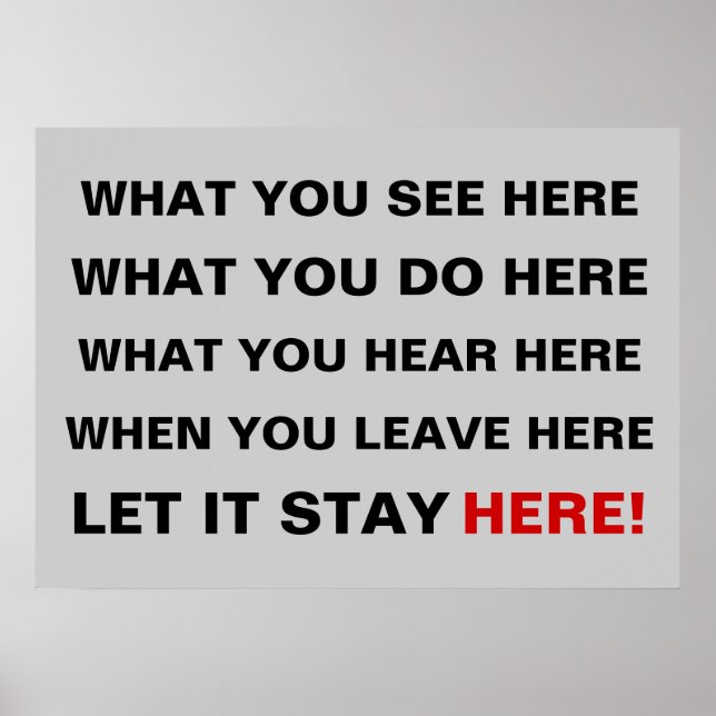 Poster Ce que vous voyez ici, ce que vous faites ici, ce  (Devant)