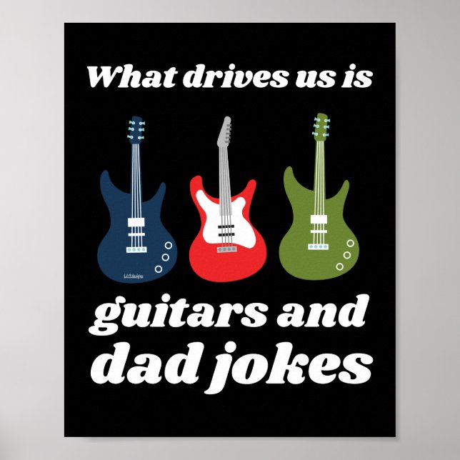 POSTER CE QUI NOUS AMÈNE C'EST DES GUITARS ET DES PAPA JO (Devant)