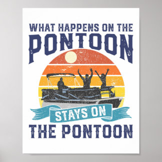 Poster Ce Qui Se Passe Sur Le Bateau Pontoon Funny Boatin