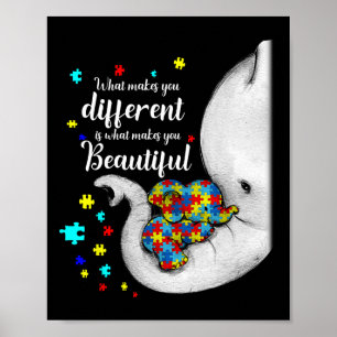 Poster Ce qui vous rend différents éléphant maman Autisme