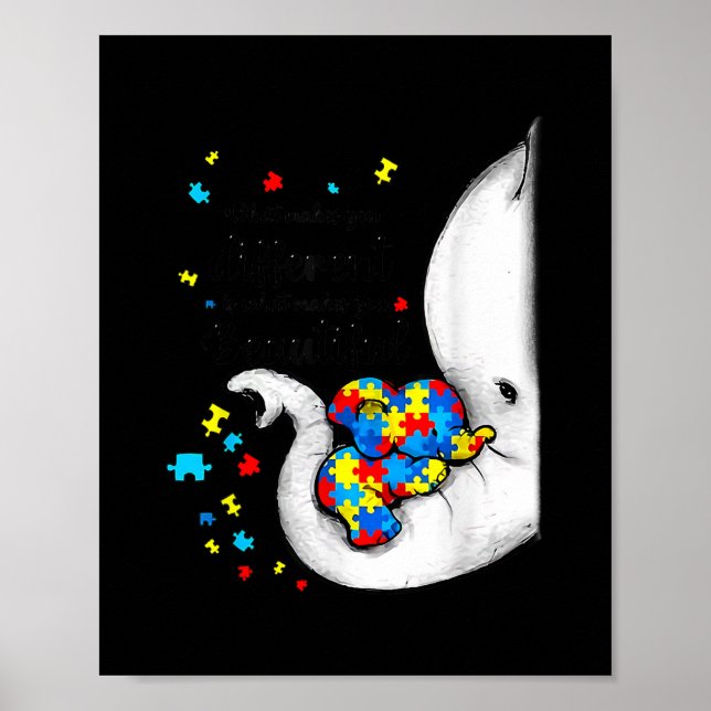 Poster Ce qui vous rend différents Elephant Maman Autisme (Devant)