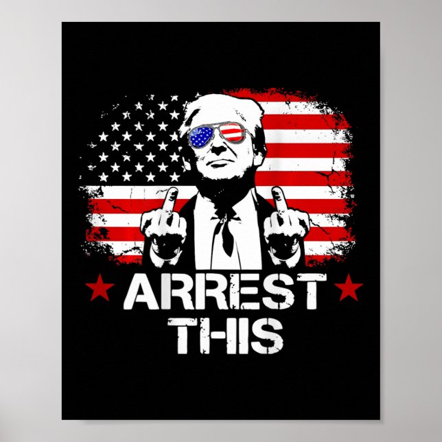 Poster Ce Trump porte le drapeau américain pro-Trump (sur (Devant)