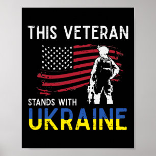Poster Ce vétéran se tient avec le soutien du drapeau Ukr