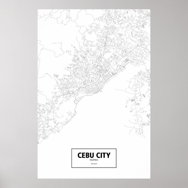 Poster Cebu City, Philippines (noir sur blanc) (Devant)
