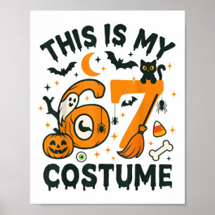 Poster Ceci est mon costume de Halloween 67 Meme disant 6