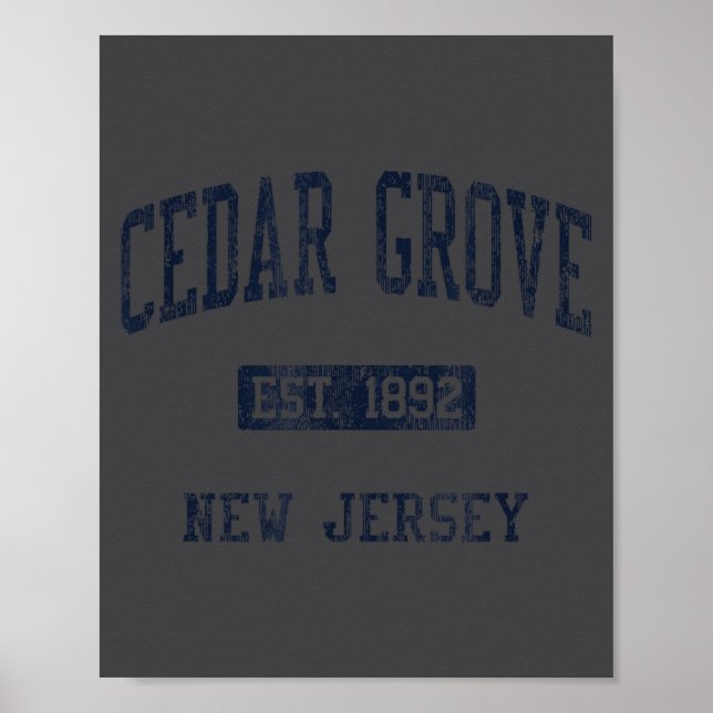 Poster Cedar Grove Nj Jn4 Vintage Athletic Blue Design  (Devant)